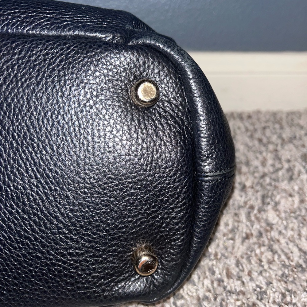 Coach Black Pebbled Leather Shoulder Satchel with Gold Hardware - Picture 10 of 14